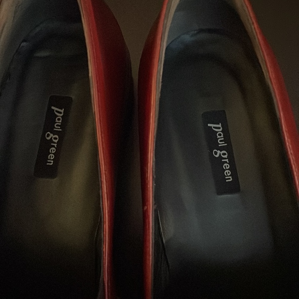 Paul Green Sofia Studded Leather Loafer Wine Size 8 - Picture 9 of 9